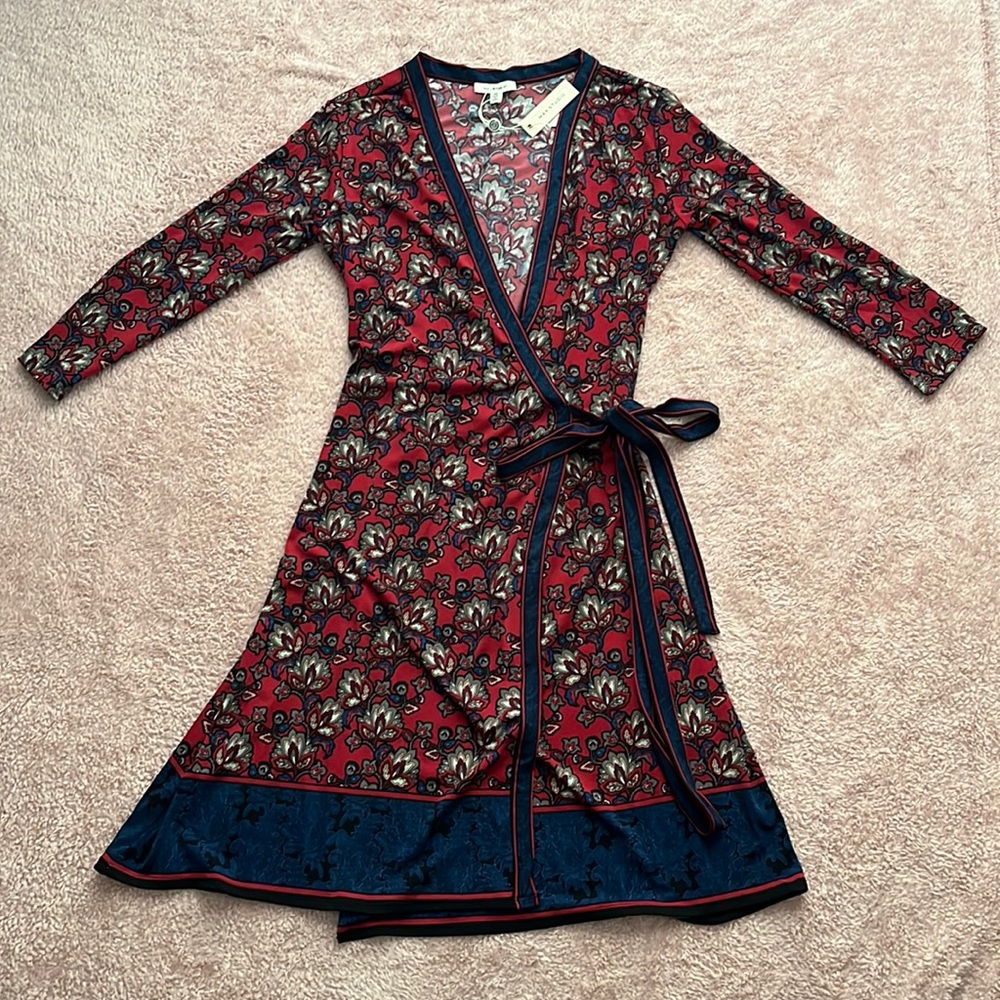 Long Sleeve Wrap Around Floral Dress